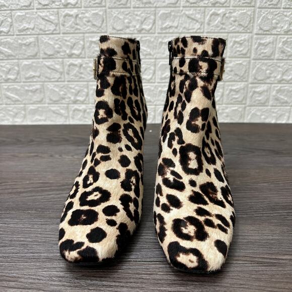 Kate Spade New York Holly Ankle Boot WMNS 9M Brown Black Leopard Side Zip Buckle - Picture 2 of 8